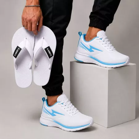 Kit Tênis Esportivo Masculino + Chinelo Leve Macio Conforto Promoção