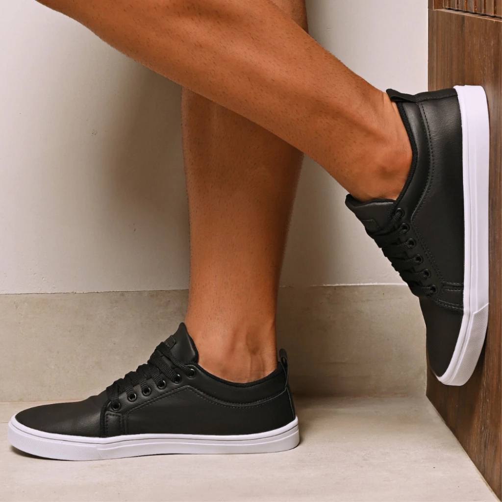 Tênis Sapatênis Masculino Casual Trabalho Social Dia a Dia Urban Couro Qualidade - Promoção Envio Imediato