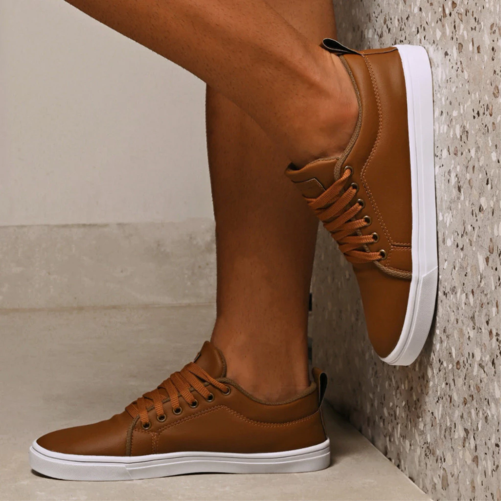 Tênis Sapatênis Masculino Casual Trabalho Social Dia a Dia Urban Couro Qualidade - Promoção Envio Imediato